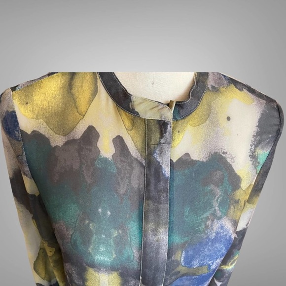 Women's Long Sleeve Multi Color Tunic Blouse with front Zipper Size XS - Picture 5 of 8